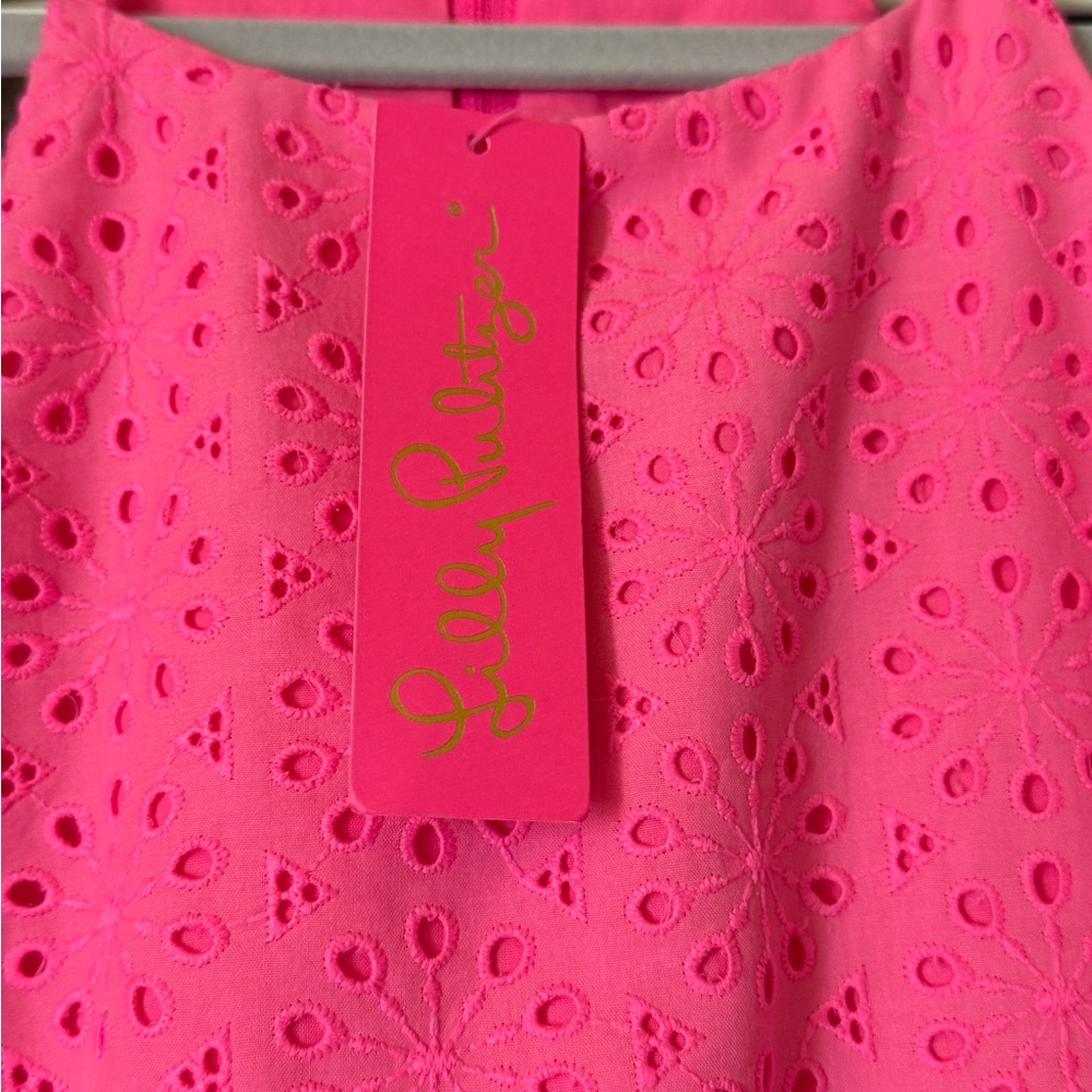 Lilly Pulitzer Neon Pink Eyelet Romper - Picture 3 of 5
